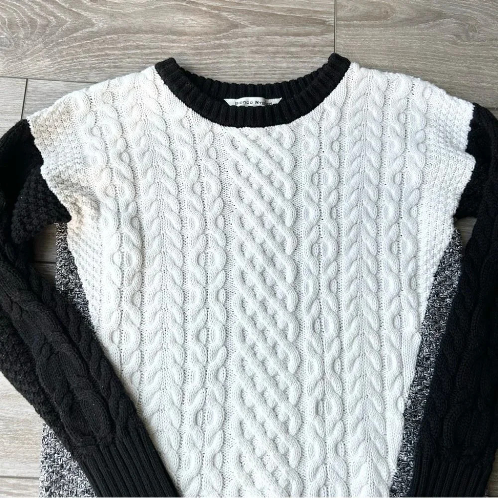 Bianca Nygard Cable Knit Patchwork Pullover Sweat… - image 7